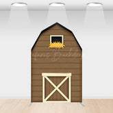 Lofaris Rustic Brown Farm House Barn Door Arch Backdrop Decor